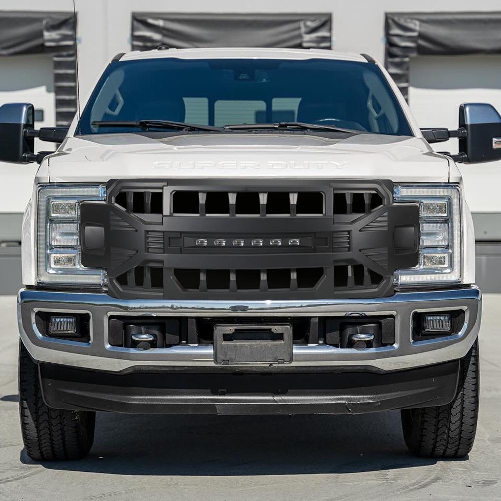 Fits 17-19 Ford F250/F350/F450: War Axe Spotlight Style Grille for Modified Pickup Trucks.