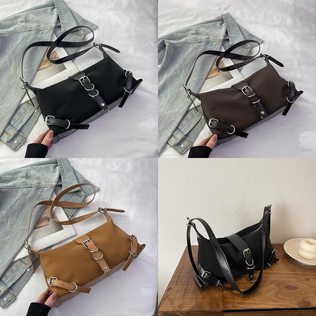 Stylish Black And Brown Winter Shoulder Pillow Bag With Large Capacity And Chic Design