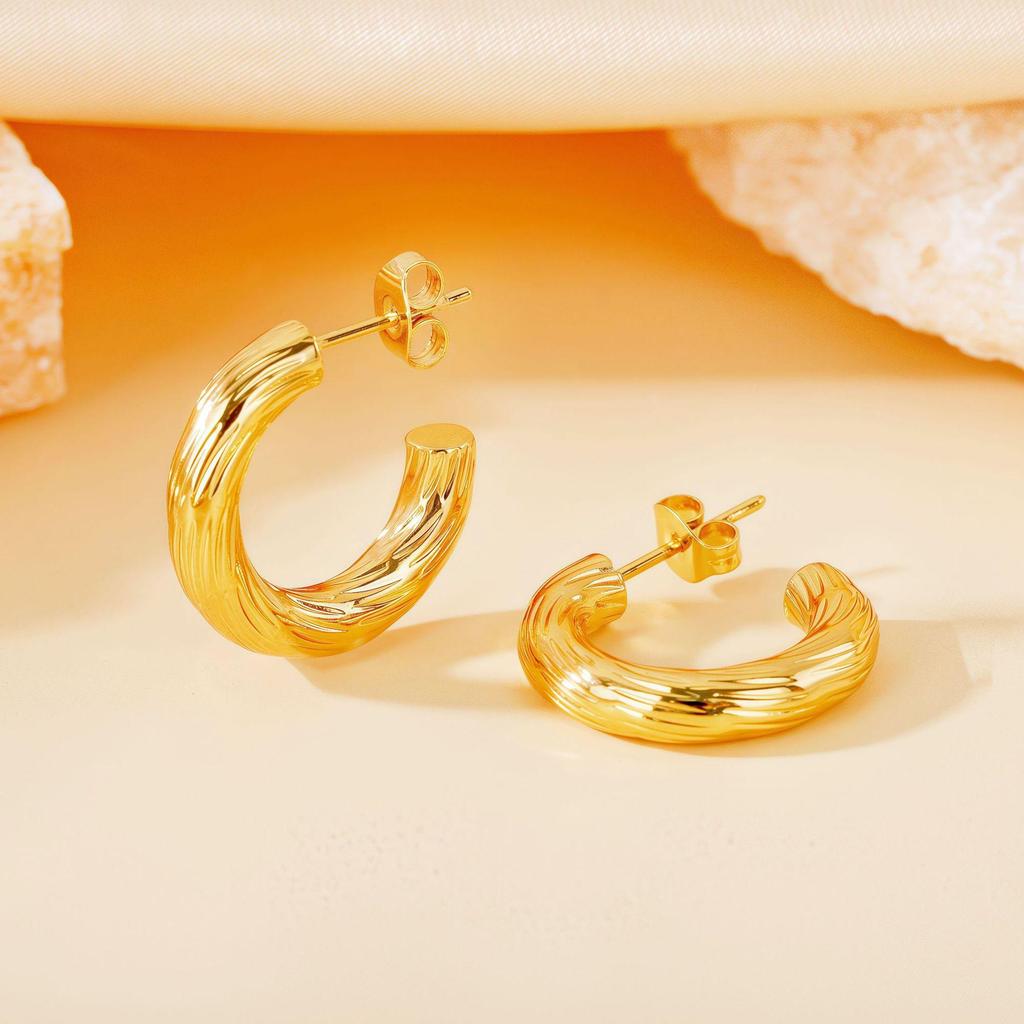 2025 Trendy Large Titanium Steel Hoop Earrings for Women - Exaggerated, High-End, Colorfast Design