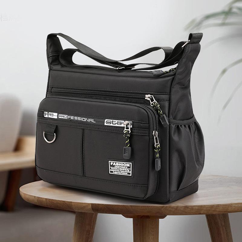 Men'S Messenger Bag Crossbody Shoulder Bags Men Small Sling Pack For Work Business Waterproof Oxford Packs Satchel Purse