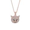 Hot Selling Little Devil Expression Pendant with Zircon Hip Hop Necklace Accessories