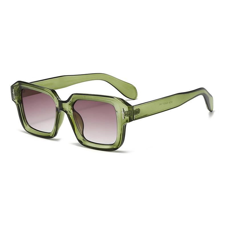 European and American vintage square frame sunglasses with new rivet design are simple and stylish UV-blocking sunshades