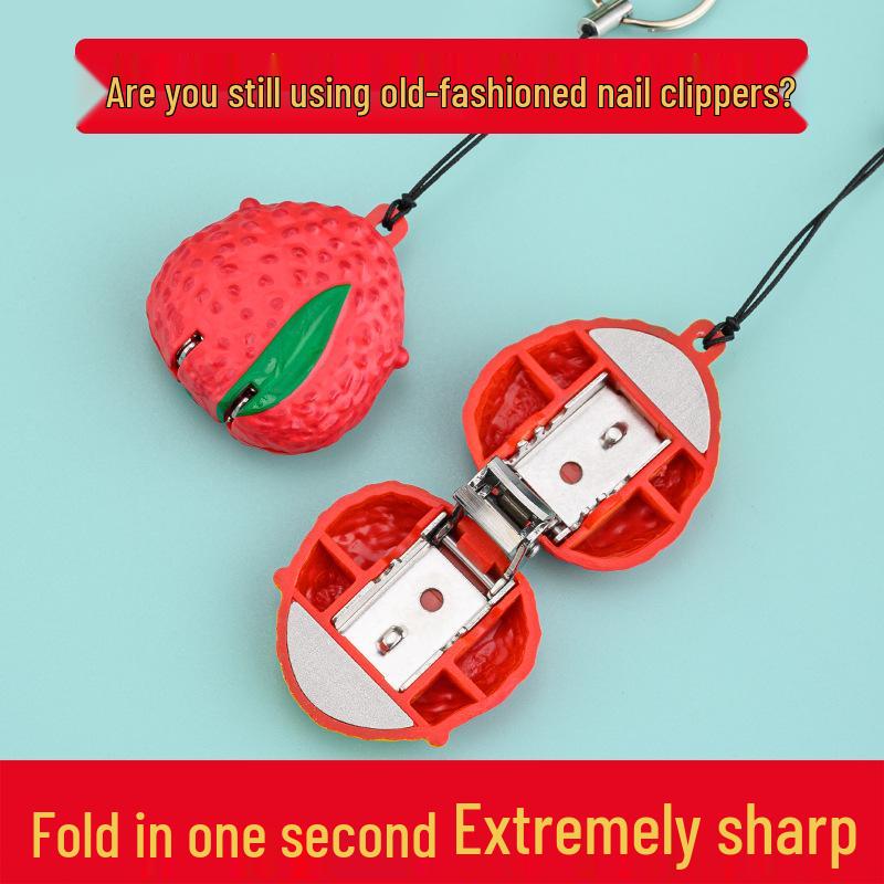 Compact Foldable Stainless Steel Nail Clippers - Cute Keychain Manicure Set