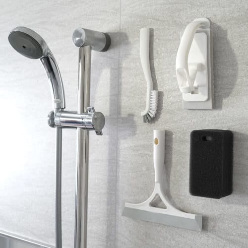 Azuma Industrial Smart Bathroom Drainer Wiper Squeegee with Magnetic Storage, Magnetic Attachment, Prevents Water Scale and Mold In the Bathroom, Azum