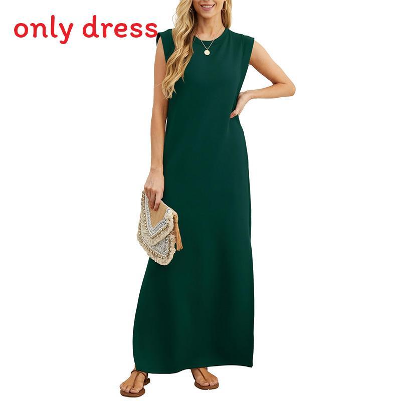 Robe longue ample d'été pour femme avec franges en polyester extensible pour un usage décontracté