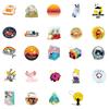 50 New Small Fresh Series Graffiti Stickers Sunset Scenery Painted Stickers