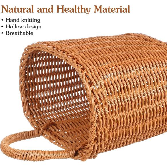 Cabilock Wall Hanging Basket, Wicker Woven Fruit Storage Baskets, Handmade Wall Kitchenware Container Boho Decor for Kitchen, Garden, Farmhouse,