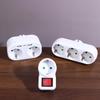 1 To 3 Plug Eu Socket Adapter With Switch 16A Plug Adapter Travel Charging German Standard Power Converter For Portugal Turkey