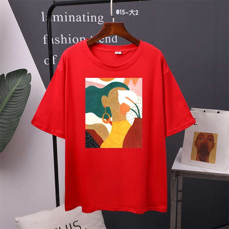 Vintage Printed Short Sleeve T-shirt Women Cotton O-neck Tees Female Chic Aesthetic Graphic Tees