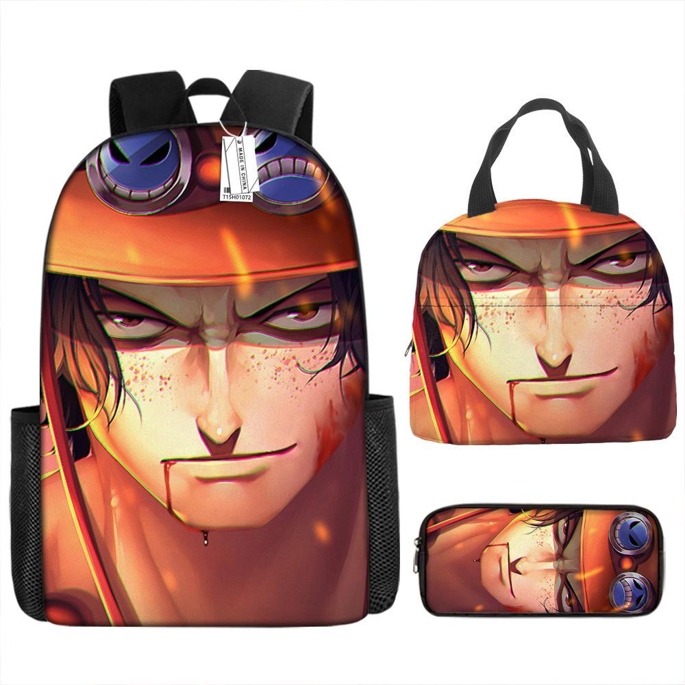 ONE PIECE Luffy One Piece Schoolbag Campus Primary School Students Nautical King Backpack Lightweight Large Capacity Computer Bag