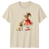 Girl And Dog Childhood Friendship Animals Unisexs T Shirt Unisexs Unisex Top
