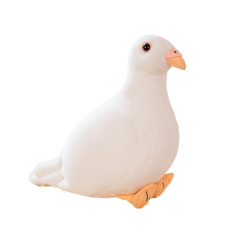 Realistic Plush Pigeon Toy With Soft Pp Cotton Filling, Perfect For Decor And Gifts, Available In White And Green