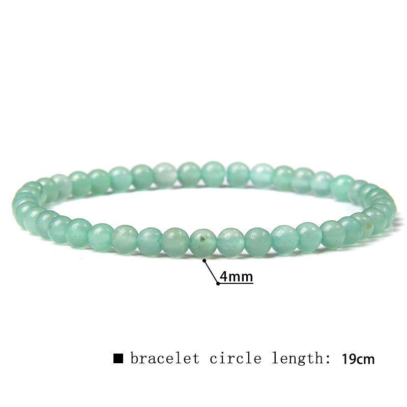 4mm Natural Agate Mini Energy Bracelet Women's Glossy Beads Semi-Precious Pulsera Jewellery Bracelet Bracelet