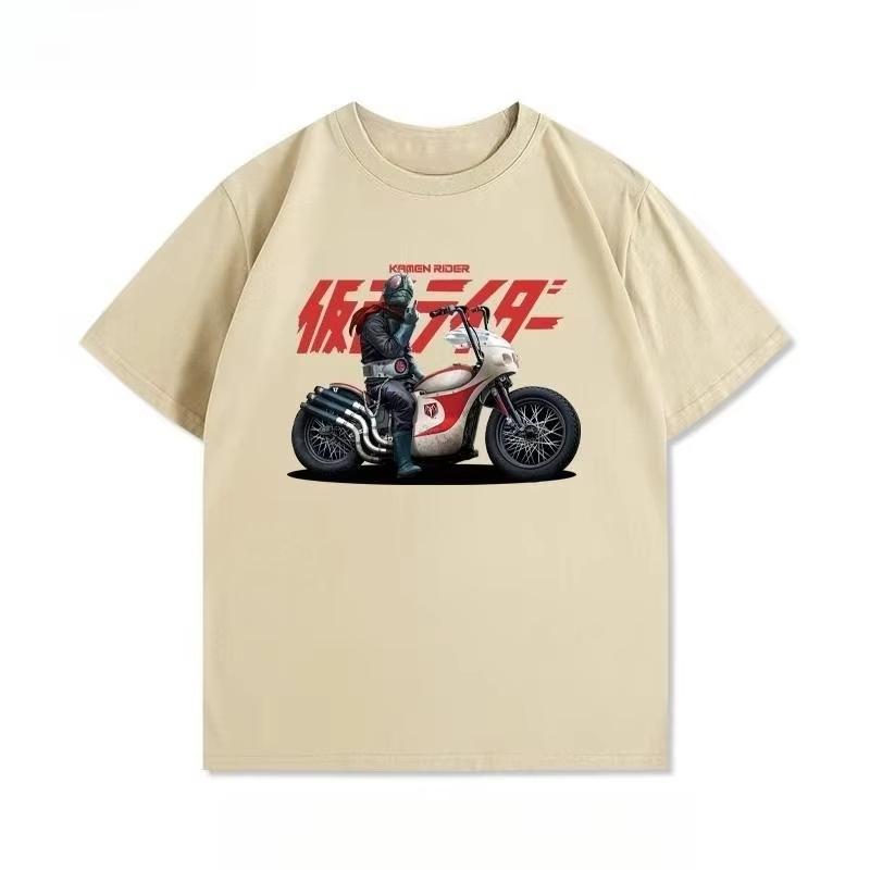 KaUnisex Rider Animation Peripheral Joint Summer Short Sleeve TShirt Unisexs Interior Clothes Pure Cotton Casual Trend Top
