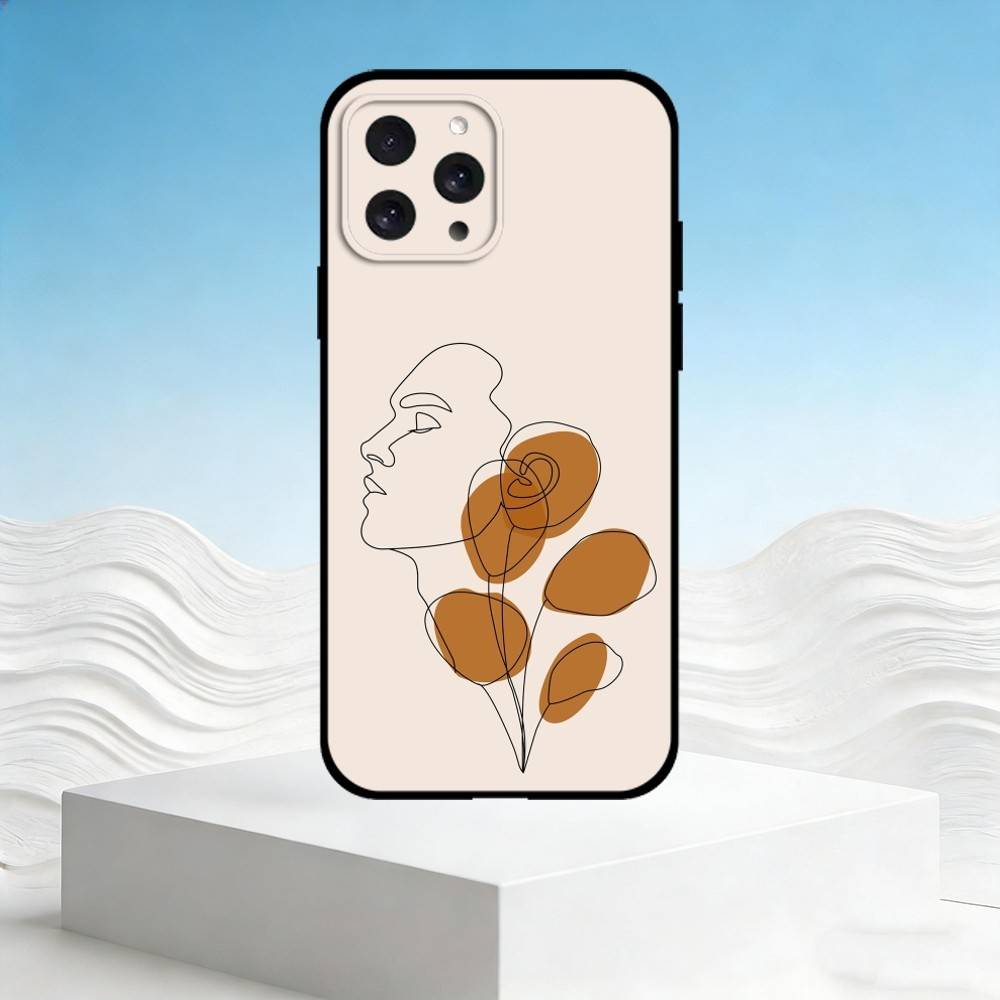 M-Modern minimalist abstraction Phone Case For iPhone 17,16,15,14,13,12,11 Plus,Pro Max,SE4Soft Silicone Black Cover