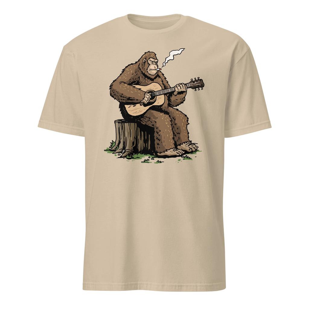 Bigfoot Shirt Bigfoot Playing Guitar Rock On Guitarist T-Shirt Size S-3XL Gift