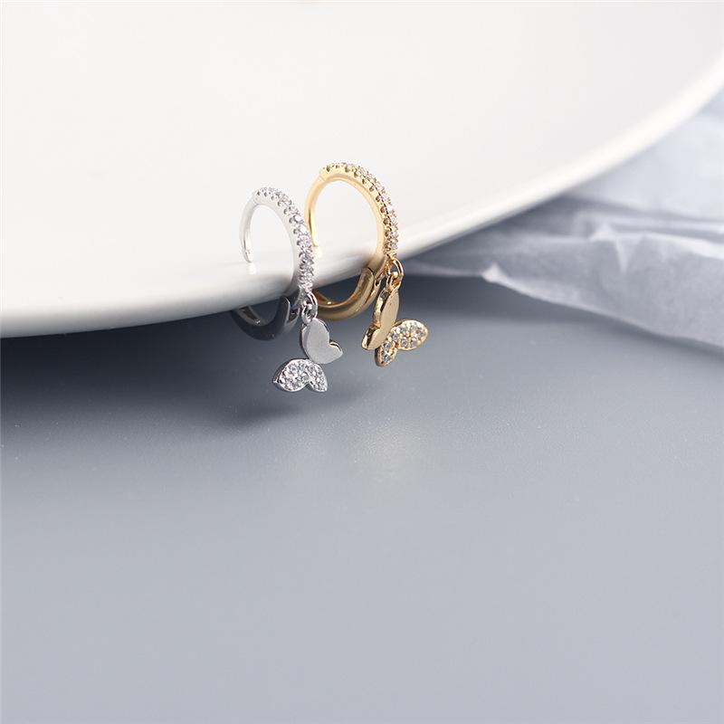 European and American Butterfly Zircon Earrings: Hoops, Ear Cuffs, Studs - Popular In Stock