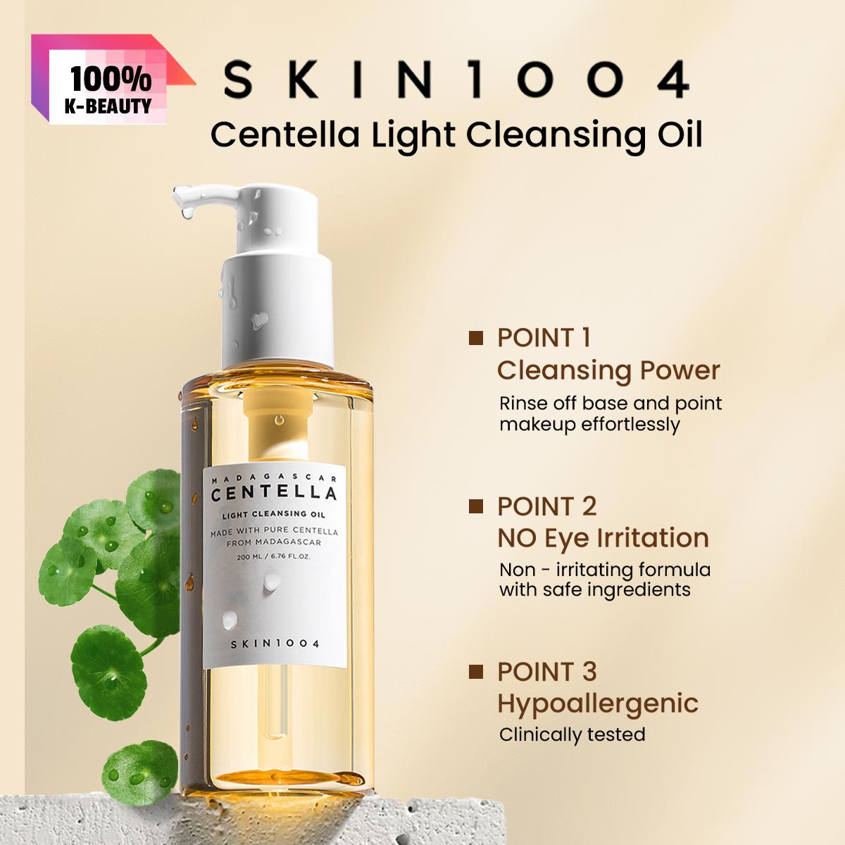 SKIN1004 Madagascar Centella Light Cleansing Oil 200ml, Gentle Makeup Remover, Lightweight, Fast Emulsifying, Soothing, K-Beauty, Korean Makeup 200ml/6.76 fl.oz.
