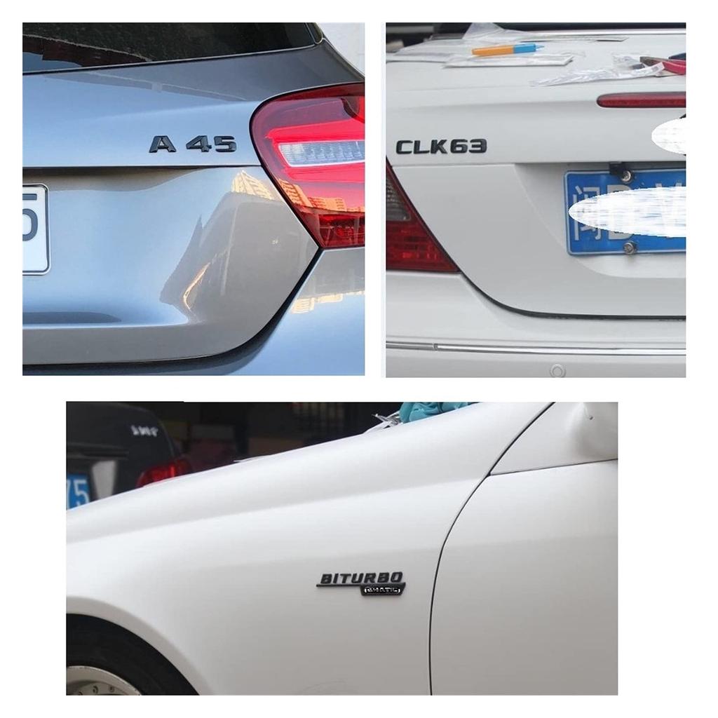 BREAUX 1 Set Matte Black ABS Car Trunk Rear Number Letters Word Badge Emblem