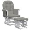Rocking Armchair with Footstool Gliding Light Grey Fabric