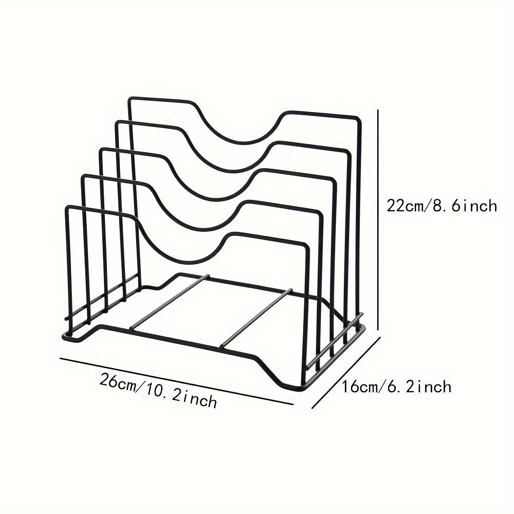 4-Tier Carbon Steel Kitchen Organizer Pot Lid Holder Multipurpose Storage Rack