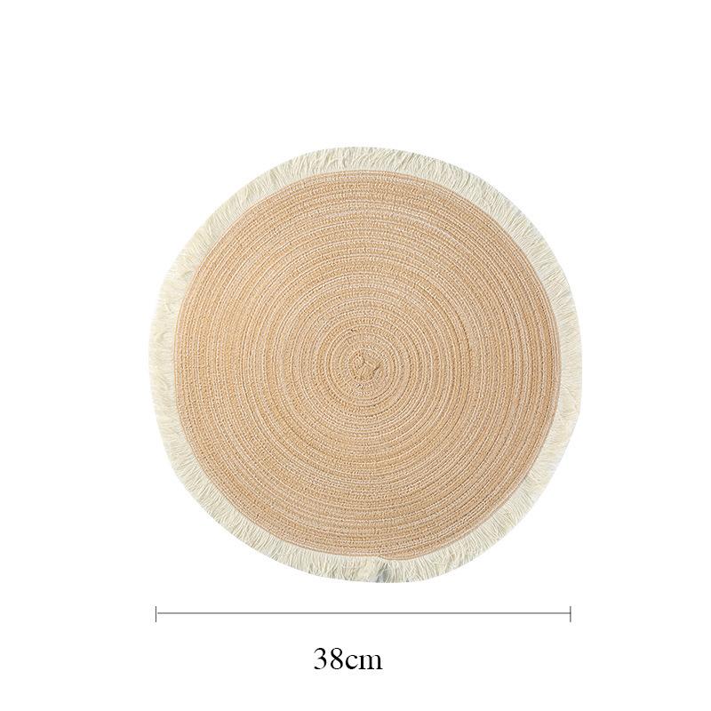 1pc Hot Selling Fringe Eco-friendly Household Non-Slip Heat-Resistant Morden Style Table Placemat Washable Mat For Dining Table