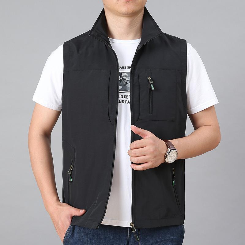 Gilet da uomo ad asciugatura rapida, per primavera e autunno, multiuso, sportivo, casual, di grandi dimensioni, per fotografia e attività all'aperto