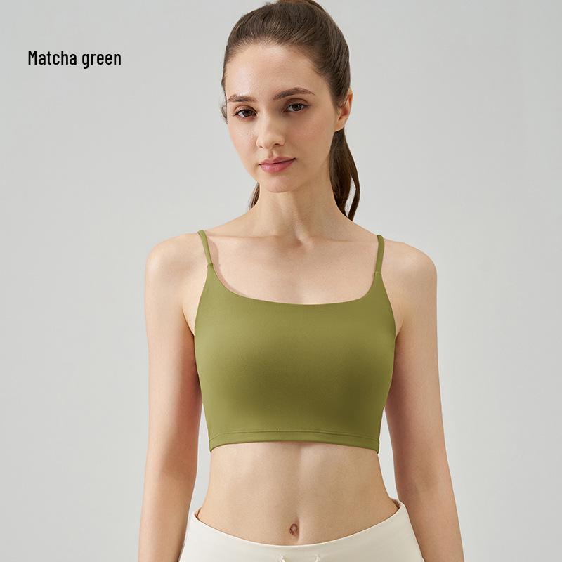 

Женский спортивный топ-майка NF Lycra Nude Feel с фиксированной чашкой - Высококачественный тонкий бретелька бюстгальтер для йоги для весны и осени. 48