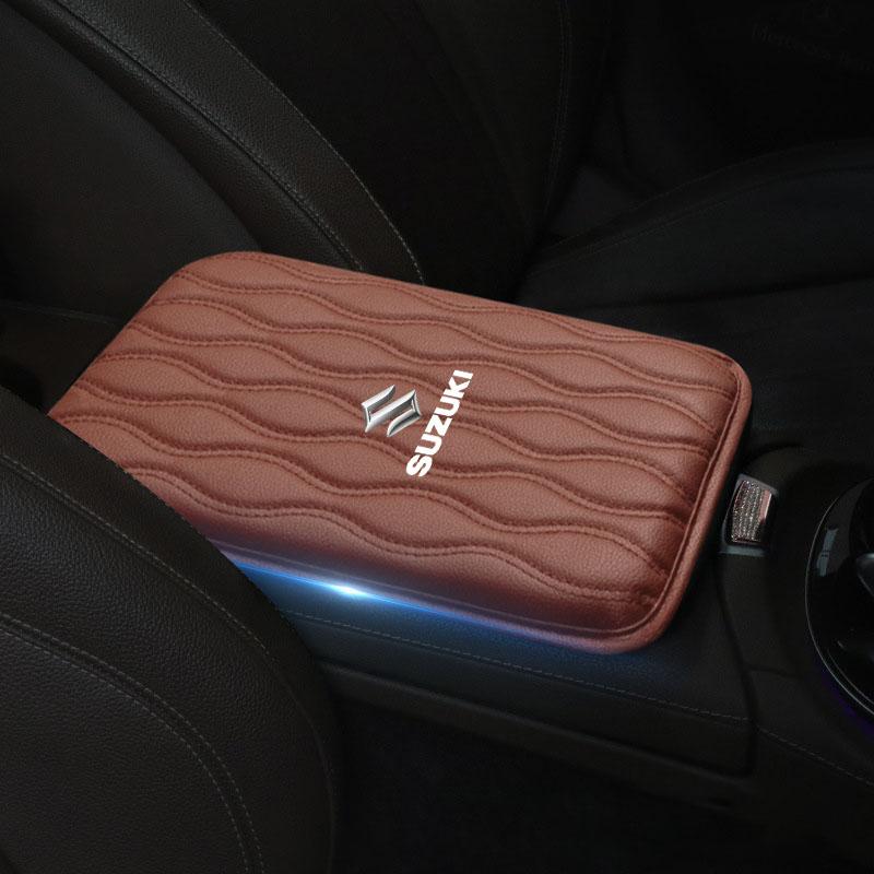 Läder Auto Armstödskydd Skyddande Vattentätt Handkudde Bilstyling för Suzuki Grand Swift Jimny Vitara Baleno IGNIS SX4 XL-7 GW250 Tillbehör