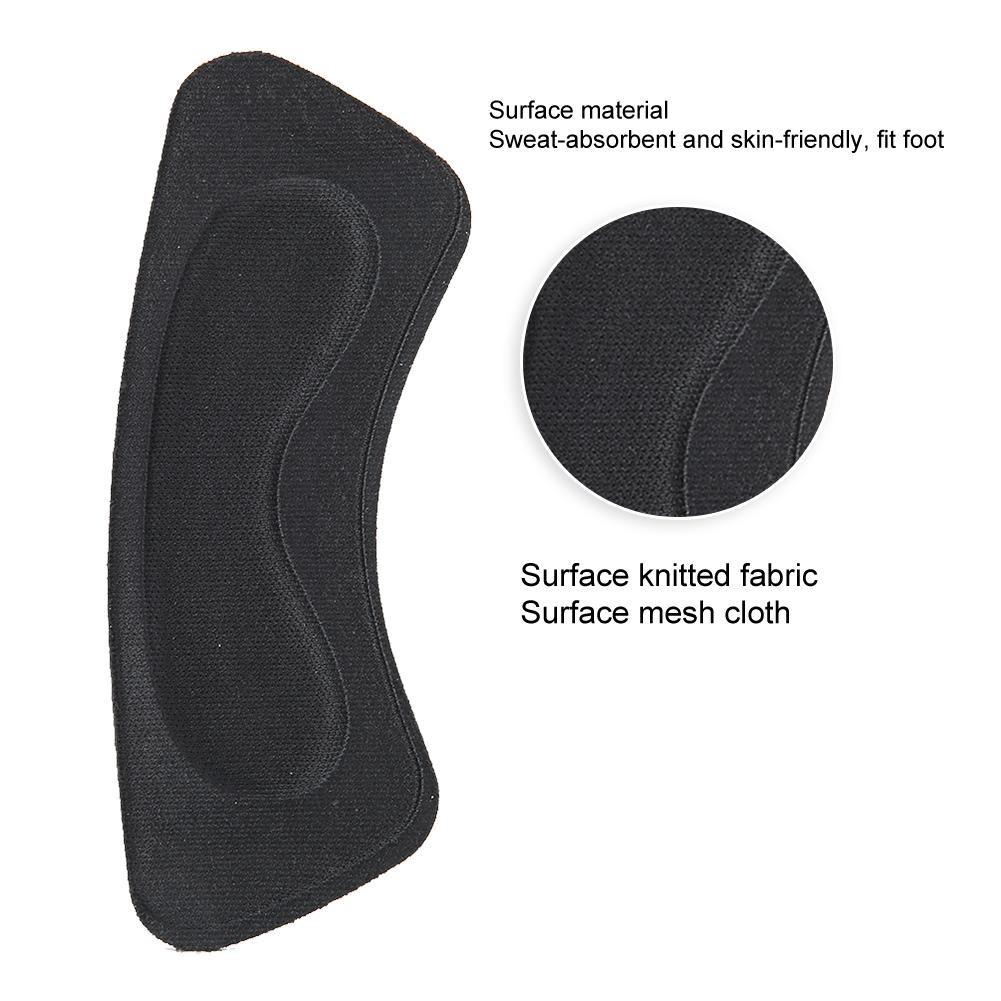 10 párů houbičkových nálepek na paty šetrných k pokožce, nálepky na paty, náplasti na přední část chodidla pro péči o nohy (Černá)