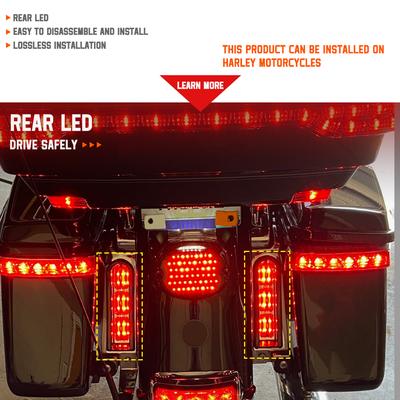 Rear Fender Saddlebag Side Light Auxiliary LED Run Brake Turn Lamp Lights for Harley Road King Ultra Limited Electra Glide 14-22