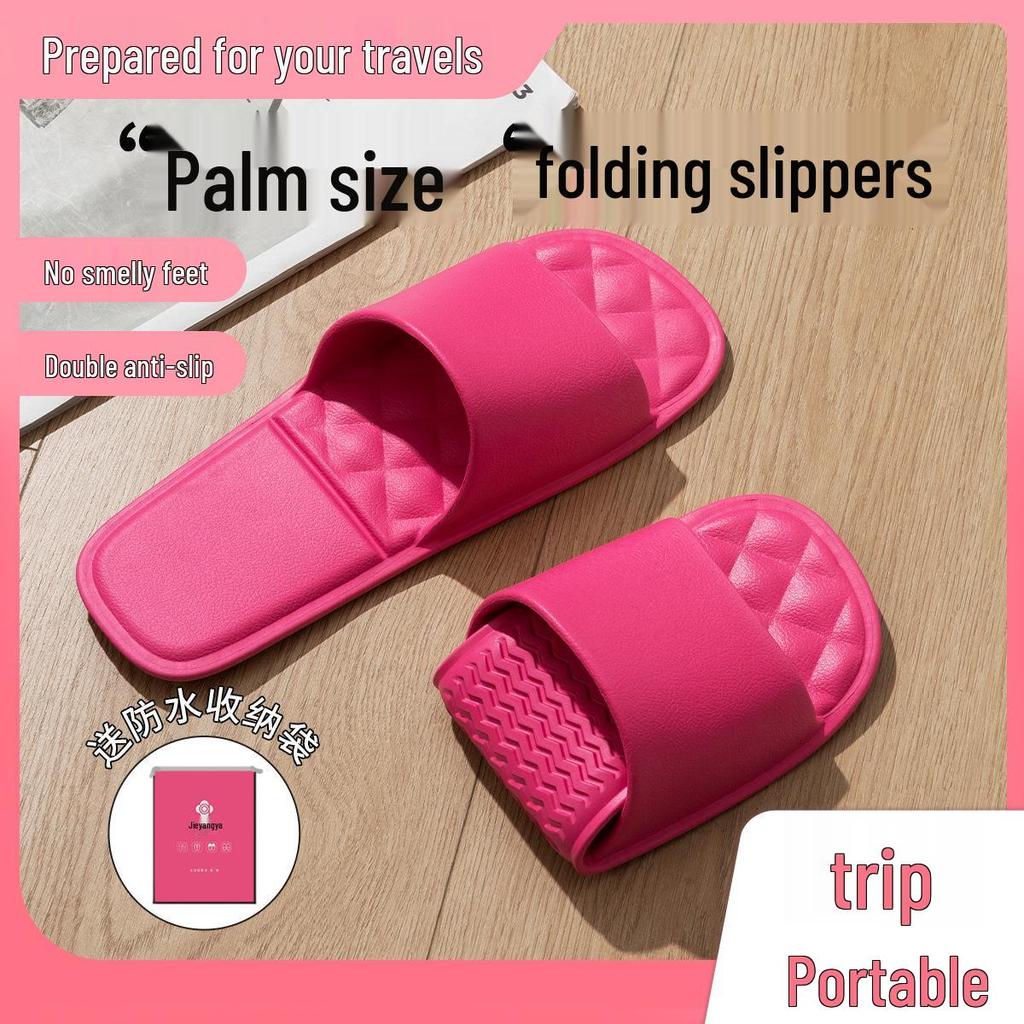 Jieliya Foldable Non-Slip Travel Slippers for Men & Women
