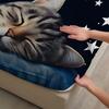 1 st Härligt Sovande Katt Tryck Spännlakan 100% Polyester Slitstarkt Sängkläder Set Lakan för Hem Sovrumsinredning Födelsedagspresent