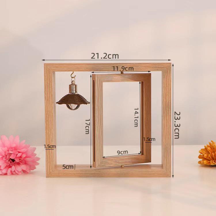 Modern Rotating Double-Sided Photo Frame: 6-inch/7-inch, Personalized Album, Couples Gift, Wooden Ornament