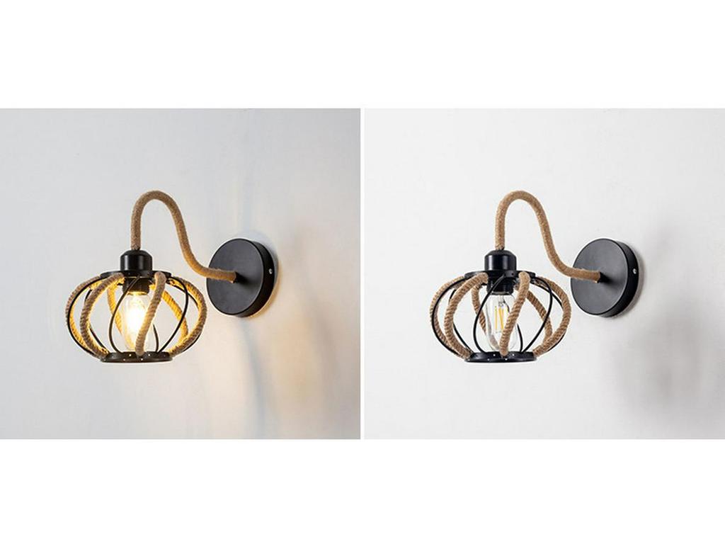 Retro Woven Hemp Rope Pendant Light for Home & Restaurant