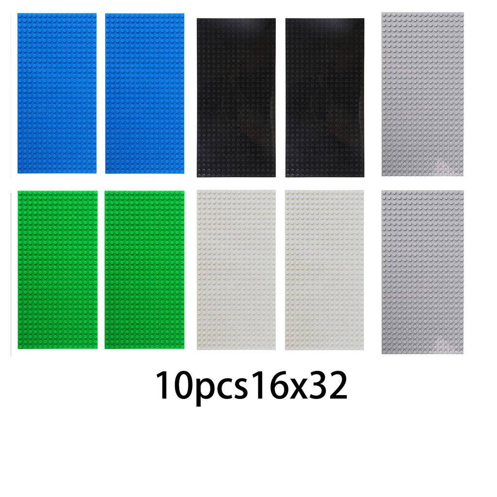 Perfect for play and displaying building block creations the 10 pieces with 16x32 holes are ideal for grass surfaces.