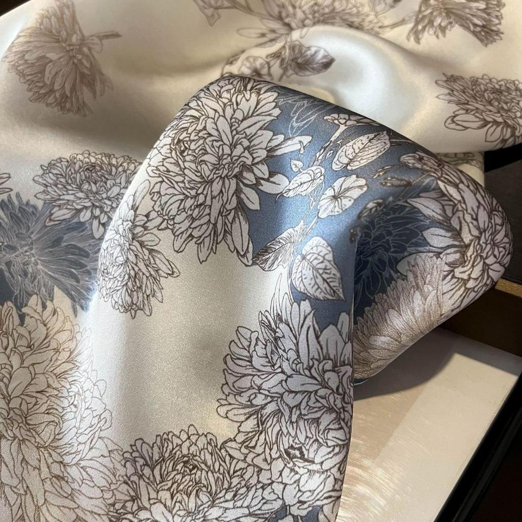 Banda de păr din mătase de dud și eșarfă pătrată - Accesoriu elegant din mătase pentru femei