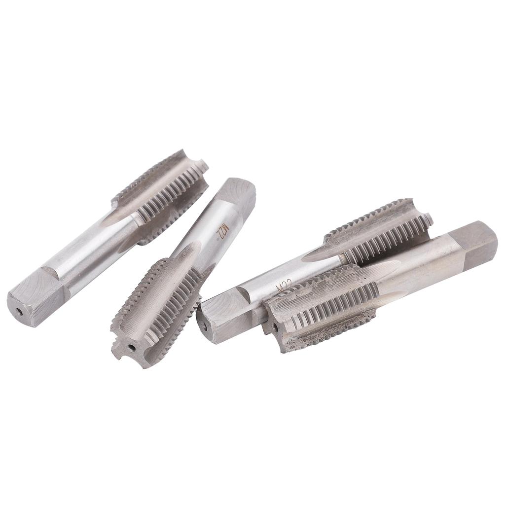 4PCS M22 Alloy Tool Steel Straight Flute Metric Hand Tap Screw Thread Tapping Hand Tool
