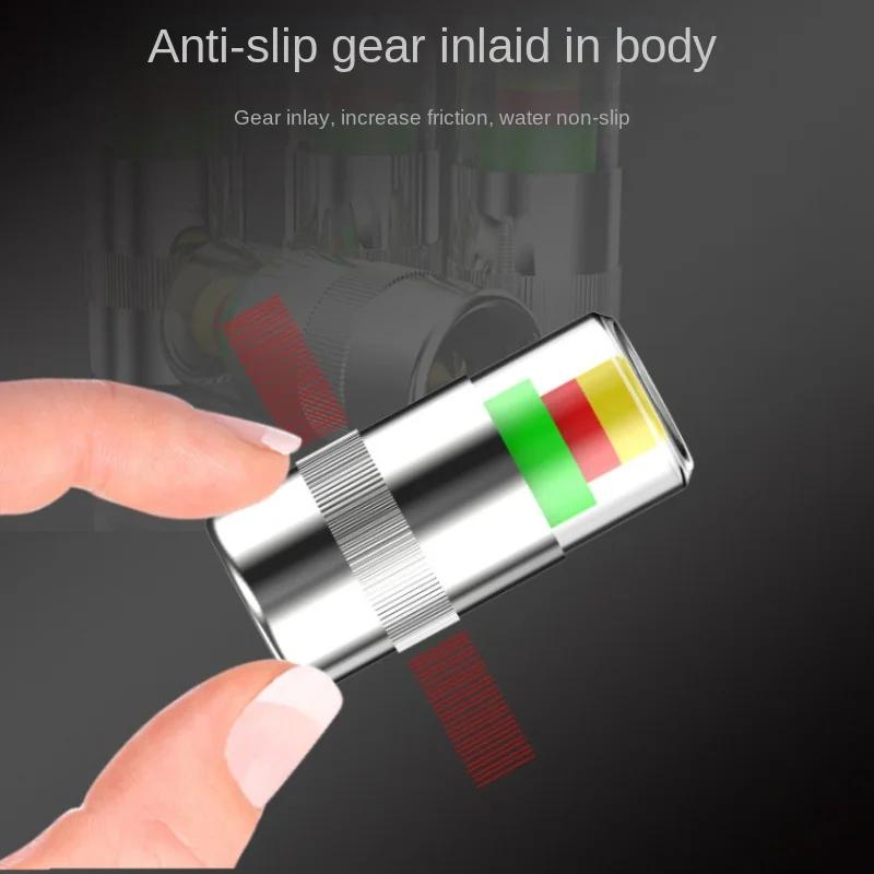 4 szt. Wskaźnik ciśnienia w oponach samochodowych Wskaźnik ciśnienia w oponach Wskaźnik alarmu Monitorowanie zaworu Czujnik nasadki zaworu Wykrywanie zaworu zewnętrznego
