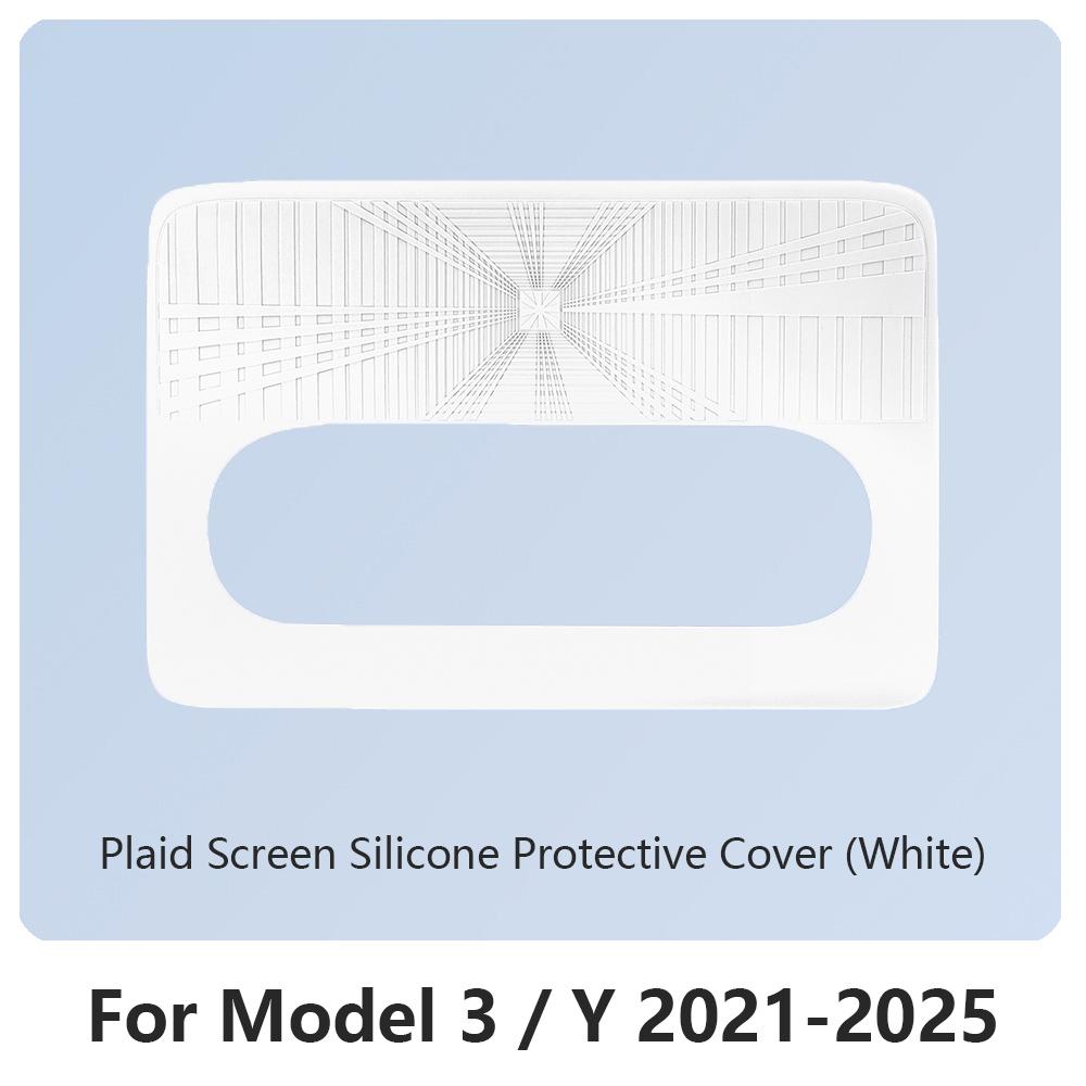For Tesla Model 3/Y 2021-2025 Silicone Protective Frame Edge Cover Central Navigation Screen Protector Central Panel Sticker