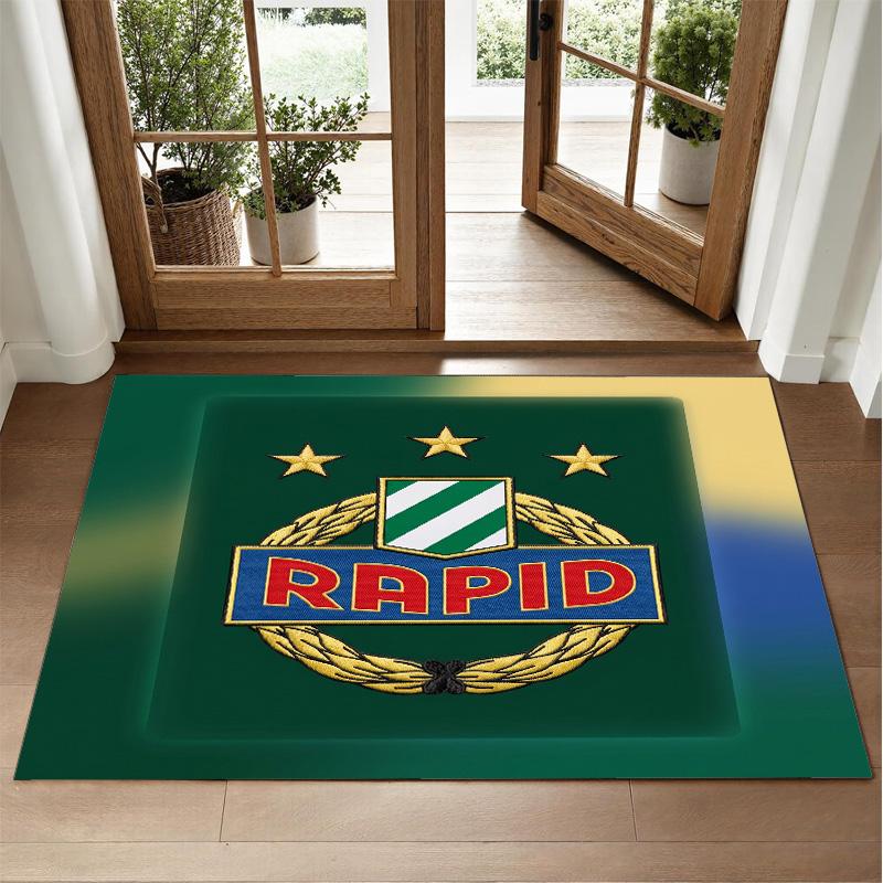 Rapid Wien FC Design Kristall-Samt Teppich Weiche Dekorationsmatte für Schlafzimmer Eingang