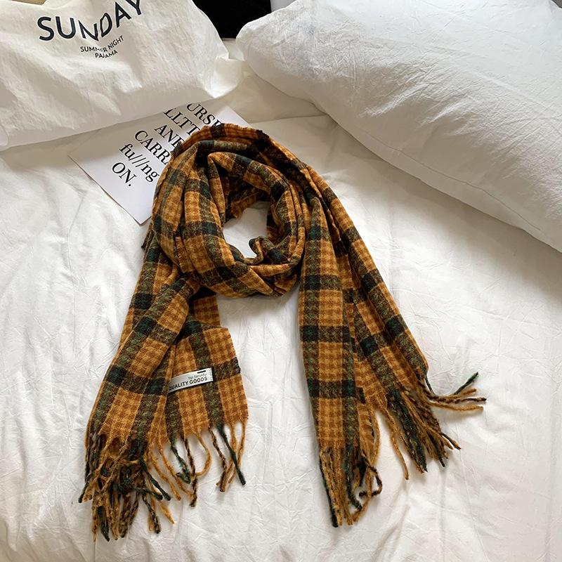 

Scarf women s winter senior sense new student versatile thickened warm plaid scarf shawl