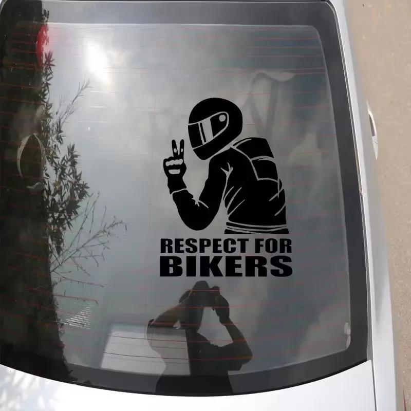 Vinyl 3D Motorcycle Reflector Sticker Respect Biker Sticker for Car Motorbike Decoration Sticker Waterproof Moto Stickers Decals