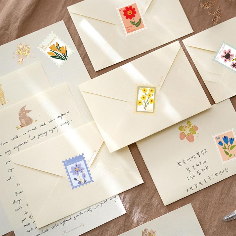 500 Stück Mode Blumenstempel Aufkleberrolle Minimalistische Kunst Cartoon Scrapbooking Graffiti Café DIY Scrapbooking Handy Geschenke Aufkleber