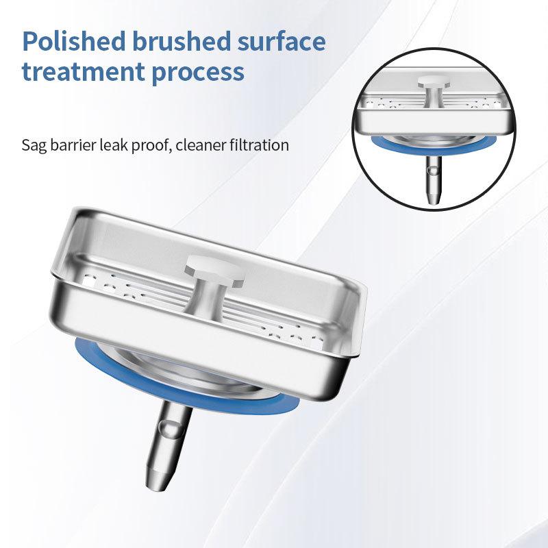 Stainless Steel Sink Square Drainer Kitchen Drains Strainers Filter Dregs Deodorant Hose Flume with Overflow Kitchen Accessories