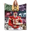 Mahomes Throw Blanket American Football Star Blanket Sports Super Soft Lightweight Comfort Blanket Football Fan Gift (A,50x40inch(125x100cm))