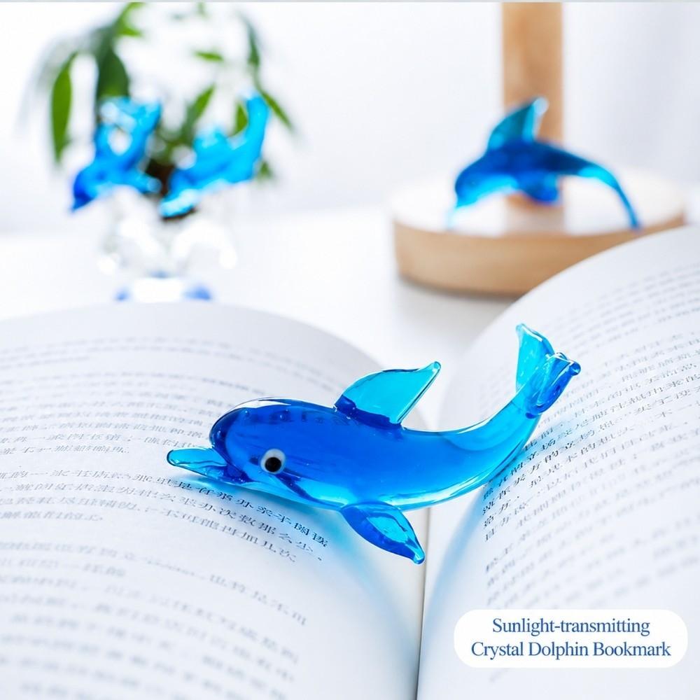 Cute Dolphin Ornament Glass Dolphin Decor Desktop Ornament Dolphin Statue Home