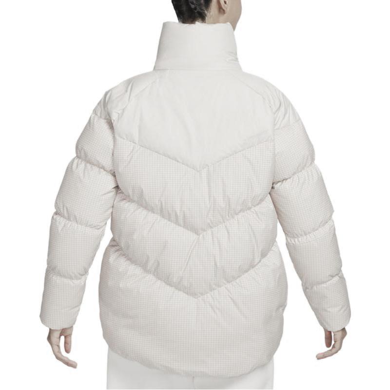 Nike Therma-FIT Solid Casual Stand-Collar Loose Down Jacket Women Jackets Light-Taupe FD8212-104