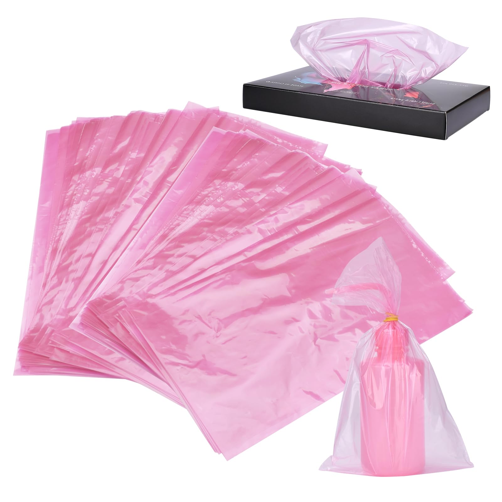 

ATOMUS 250pcs Tattoo Bottle Bags Tattoo Squeeze Wash Bottle Cover Sleeves Tattoo Accessories 15x25.6cm (Pink) рожевий