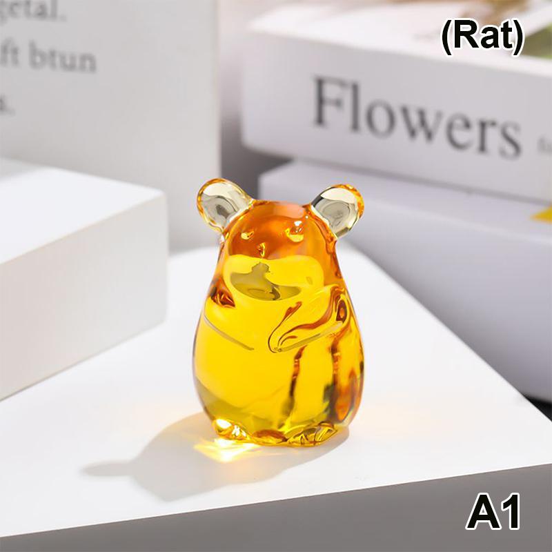Crystal Mini Twelve Zodiac Ornaments Cute Little Animal Model Mouse Ox Tiger Rabbit Dragon Snake Desktop Decor Home Decor Gifts